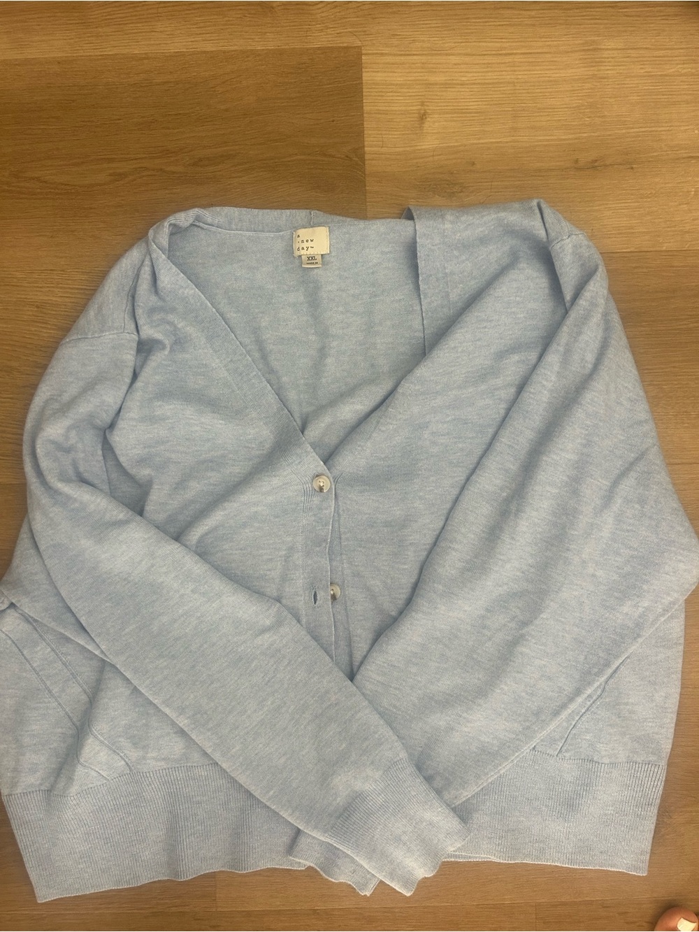 Light Blue V-Neck Cardigan Sweater